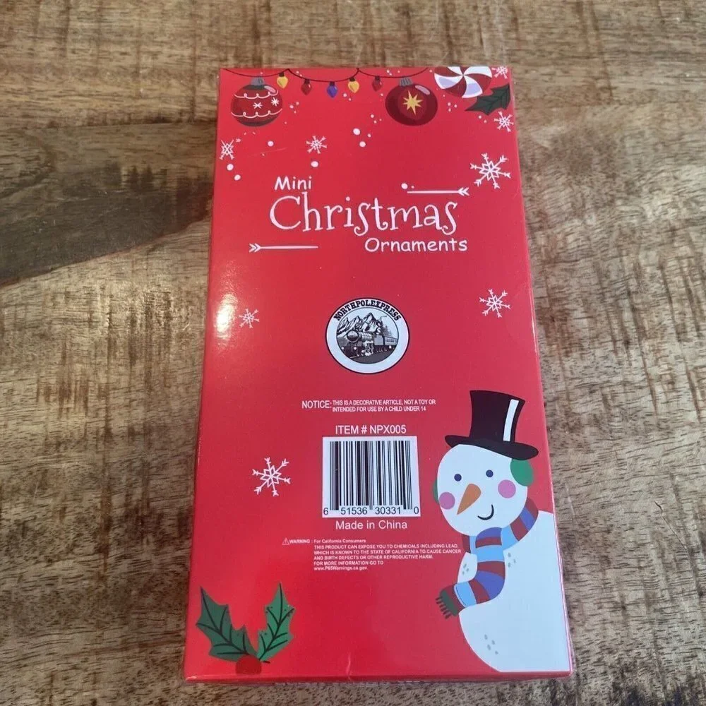 Mini Resin Christmas Ornaments Set of 12 Classic Christmas Decorations Small